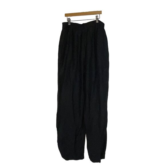 Vintage High Waist Black Linen Like Pants Size 12 Classic Carol Collection - Picture 1 of 11